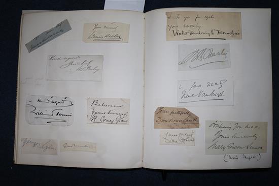 A 20th century autograph album, photo and a letter